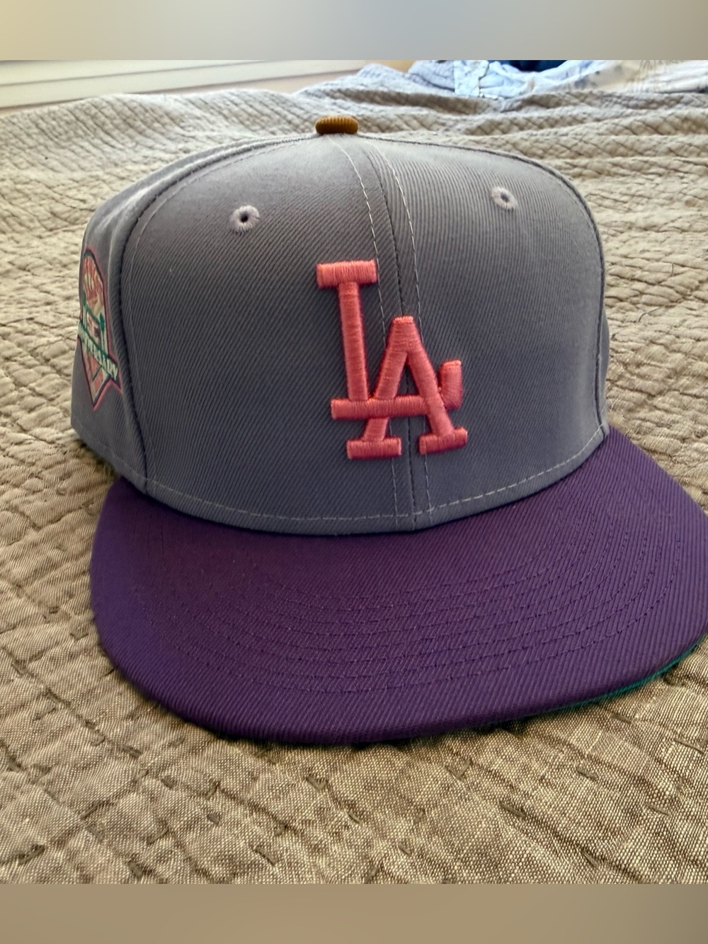 New Era Fitted Dodger Hat Purple & Pink 7 1/2